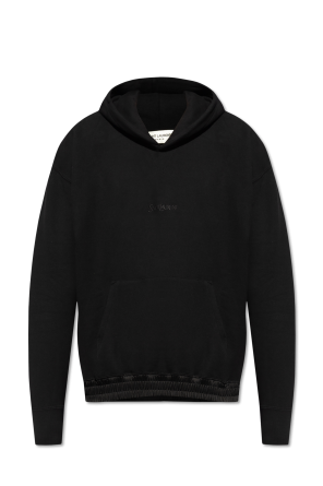 ★Off-White★ Logo boucle hoodie black OMBB118F23FAB0011000 Off-White Logo Bouclé Hoodie | Black | FARFETCH GE